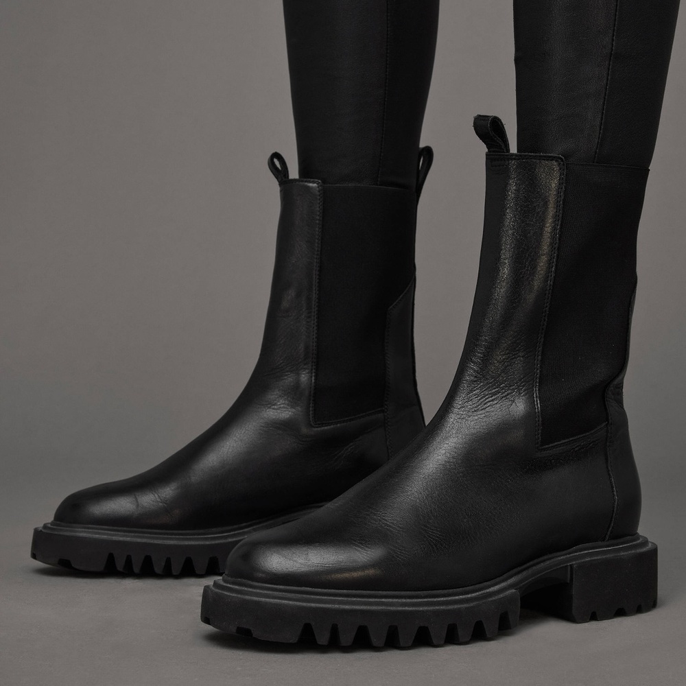 Allsaints Hallie Lug Sole Boots EU 37/ Size 7 US NWT